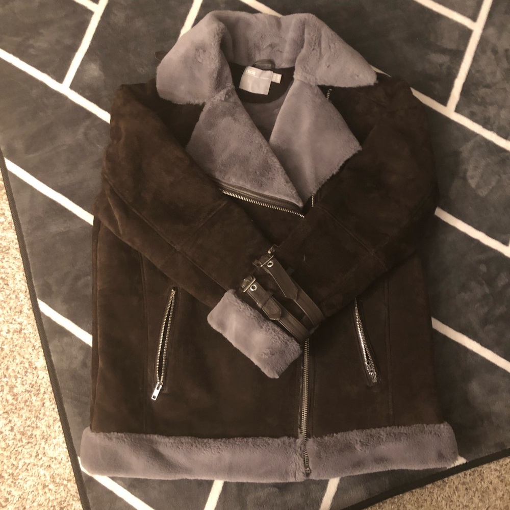 ASOS Suede Aviator with faux Shearling